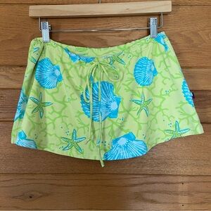 Y2K Tommy Hilfiger shell novelty print mini swim skirt